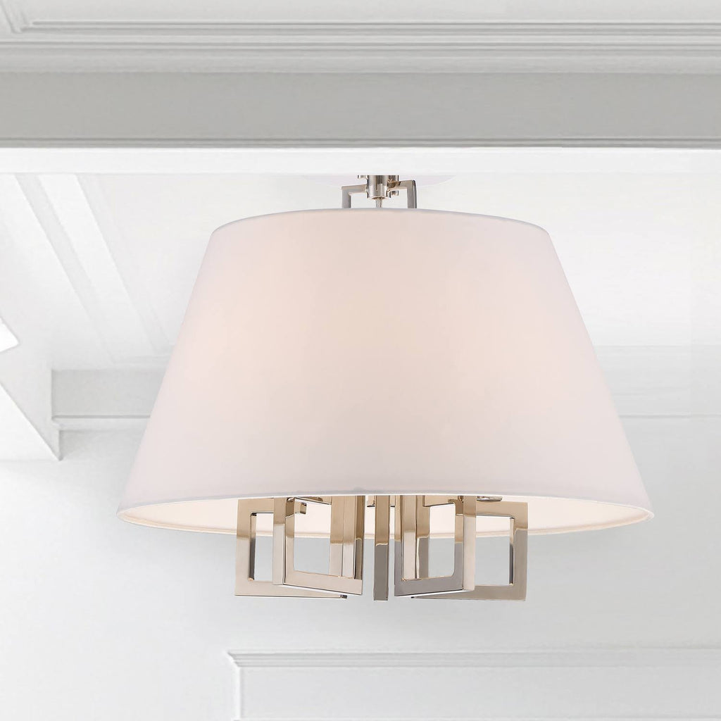 5 Light Ceiling Mount, Polished Nickel L195