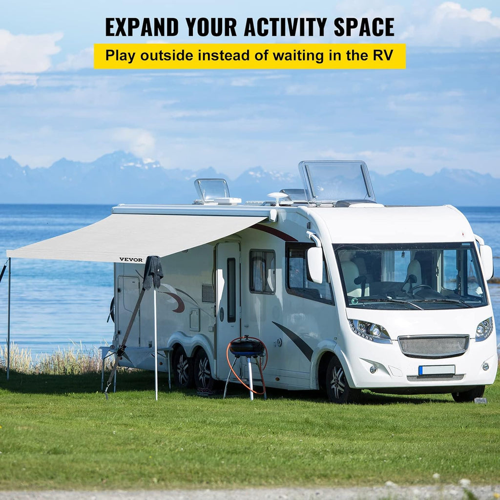 White 15 FT Vinyl RV Awning Replacement Fabric U885