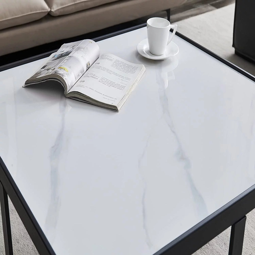 31.5 Inch Square Coffee Table with Sintered Stone Tabletop A3370