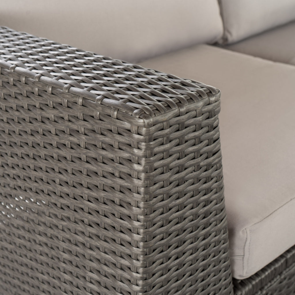 9pc Outdoor Wicker Sectional Sofa Set with Cushions S471078