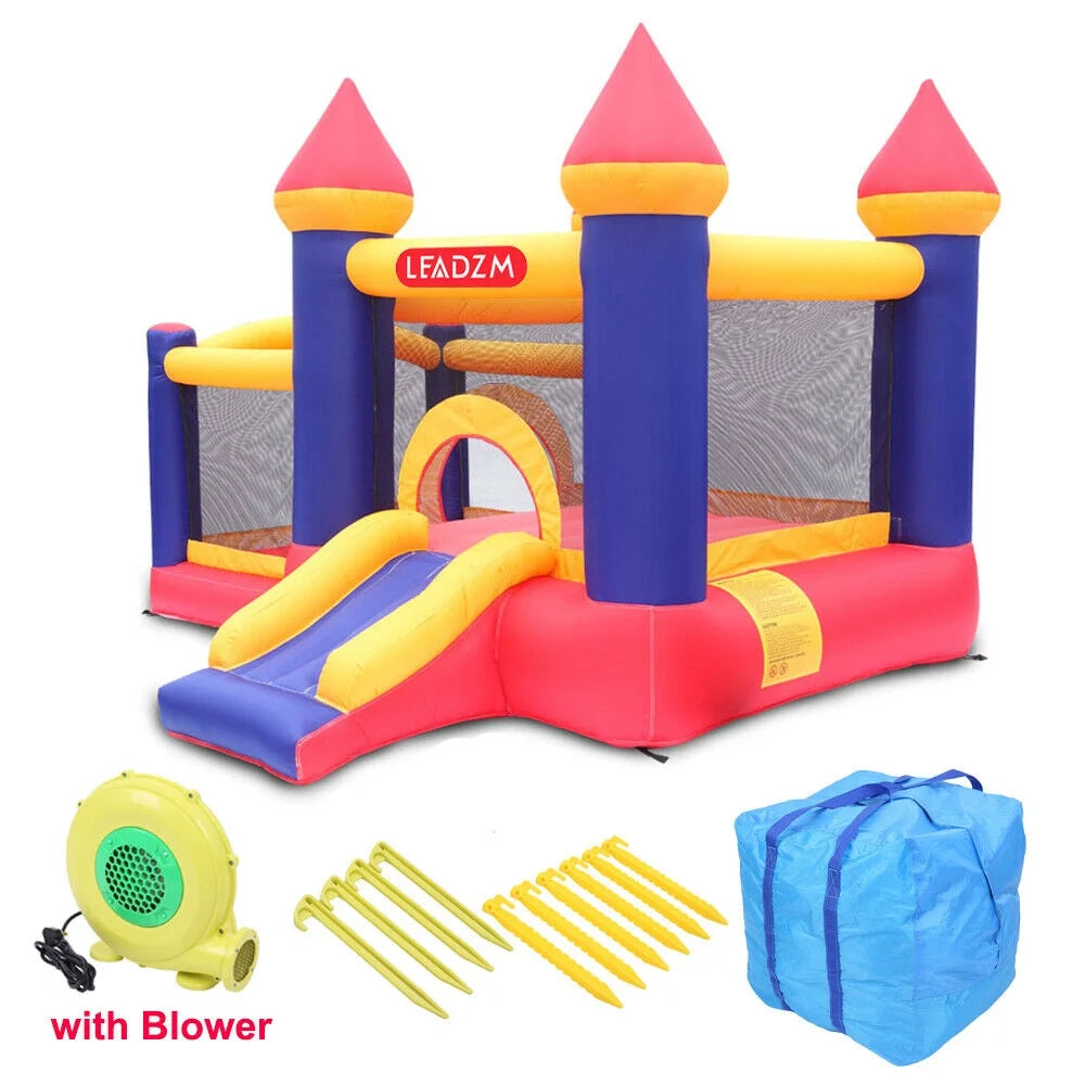 Inflatable Bounce House Castle Kids Slide Jumper Bouncer 2 Room with Blower T56620