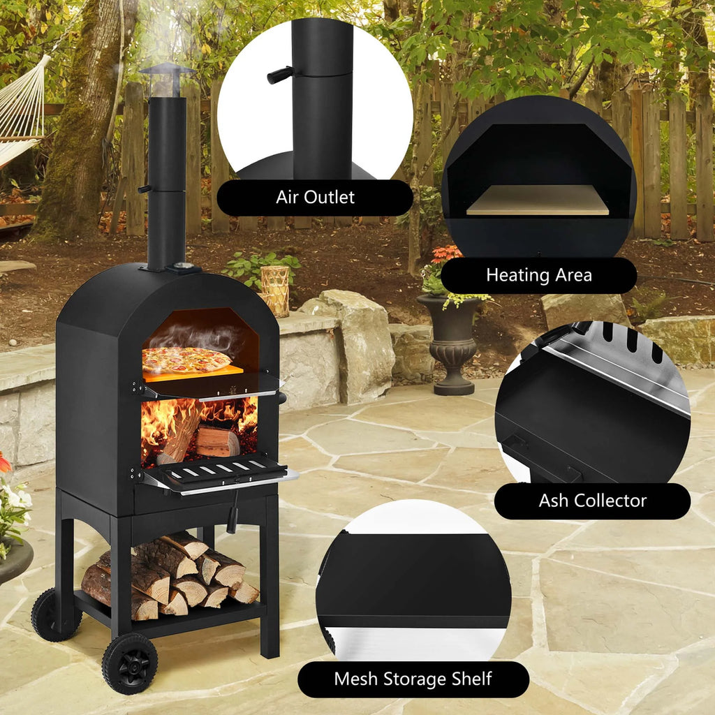 Outdoor Wood Fire Pizza Oven with Pizza Stone I860