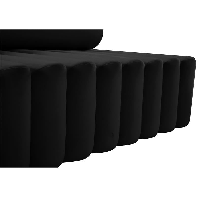 Black Velvet Upholstered Sofa Z10388