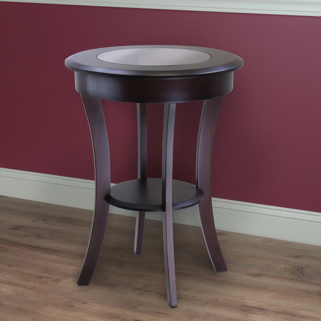 Round Accent Table with Glass Top Q912747