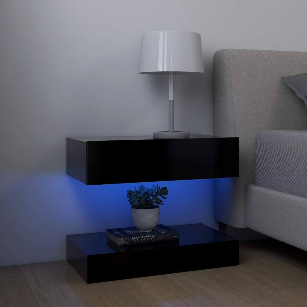 Black TV Cabinet with LED Lights Q5601