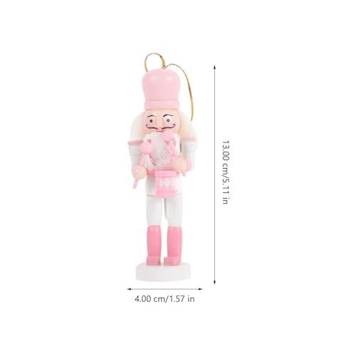 5 Pcs Pink Wooden Nutcracker Ornament Hanging Decorations A161