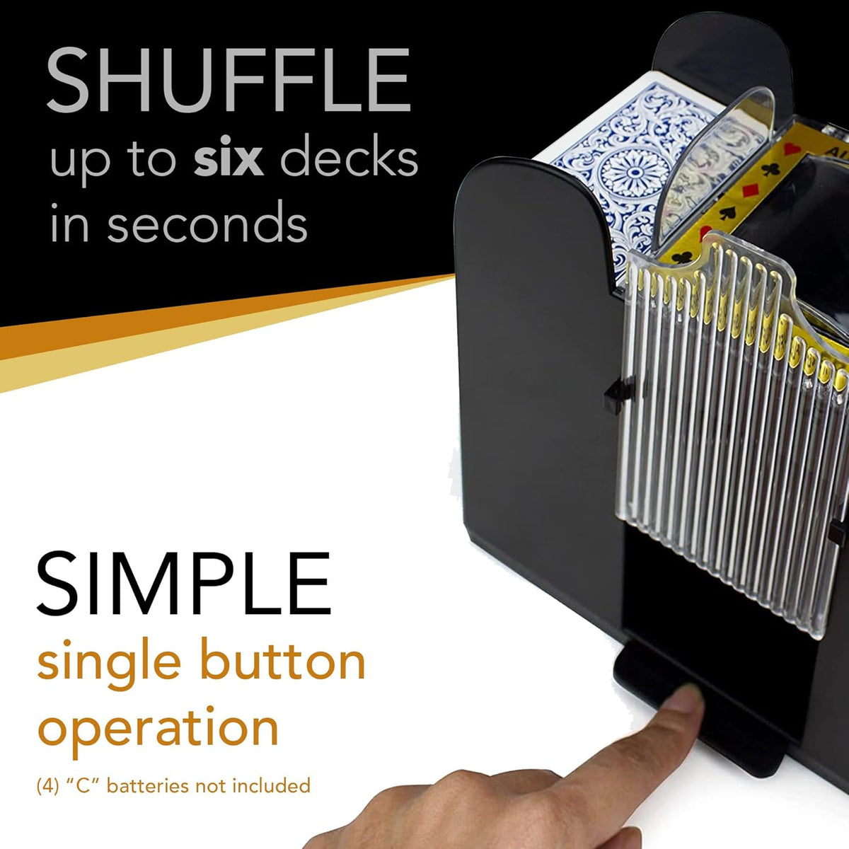 Automatic Card Shuffler 6 Deck Battery Operated V199