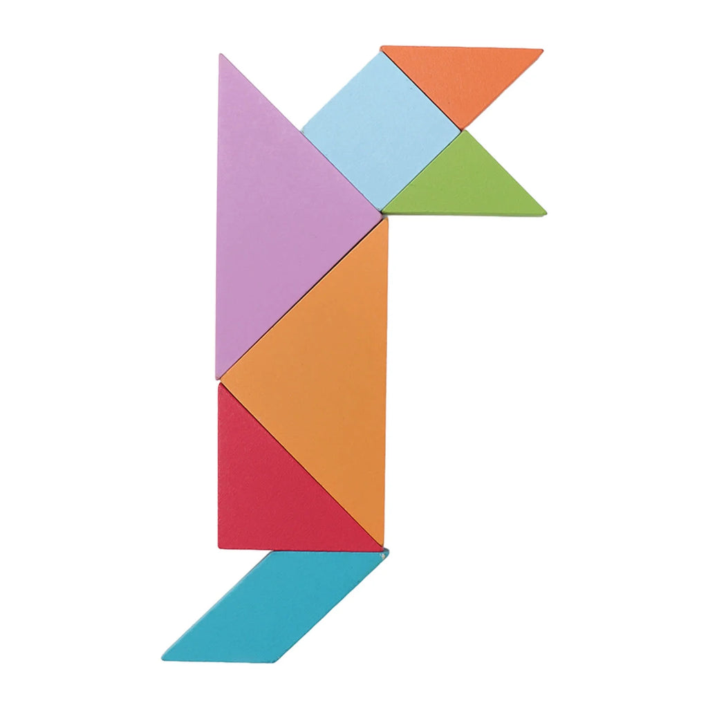 Magnetic Tangram Toys 7 Shapes Wooden Pattern Blocks Set K683