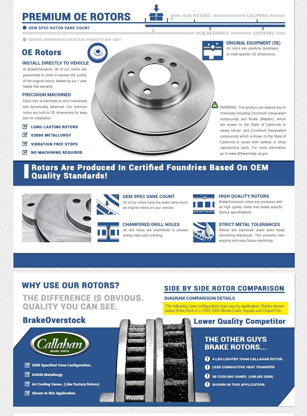 Vented 6 Lug Rotors J170134