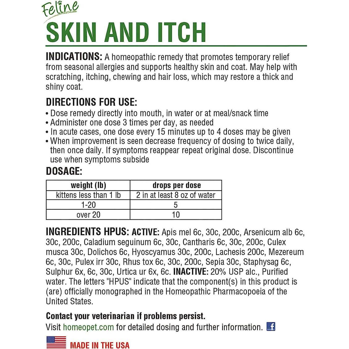 Feline Skin & Itch Pet Supplies H327