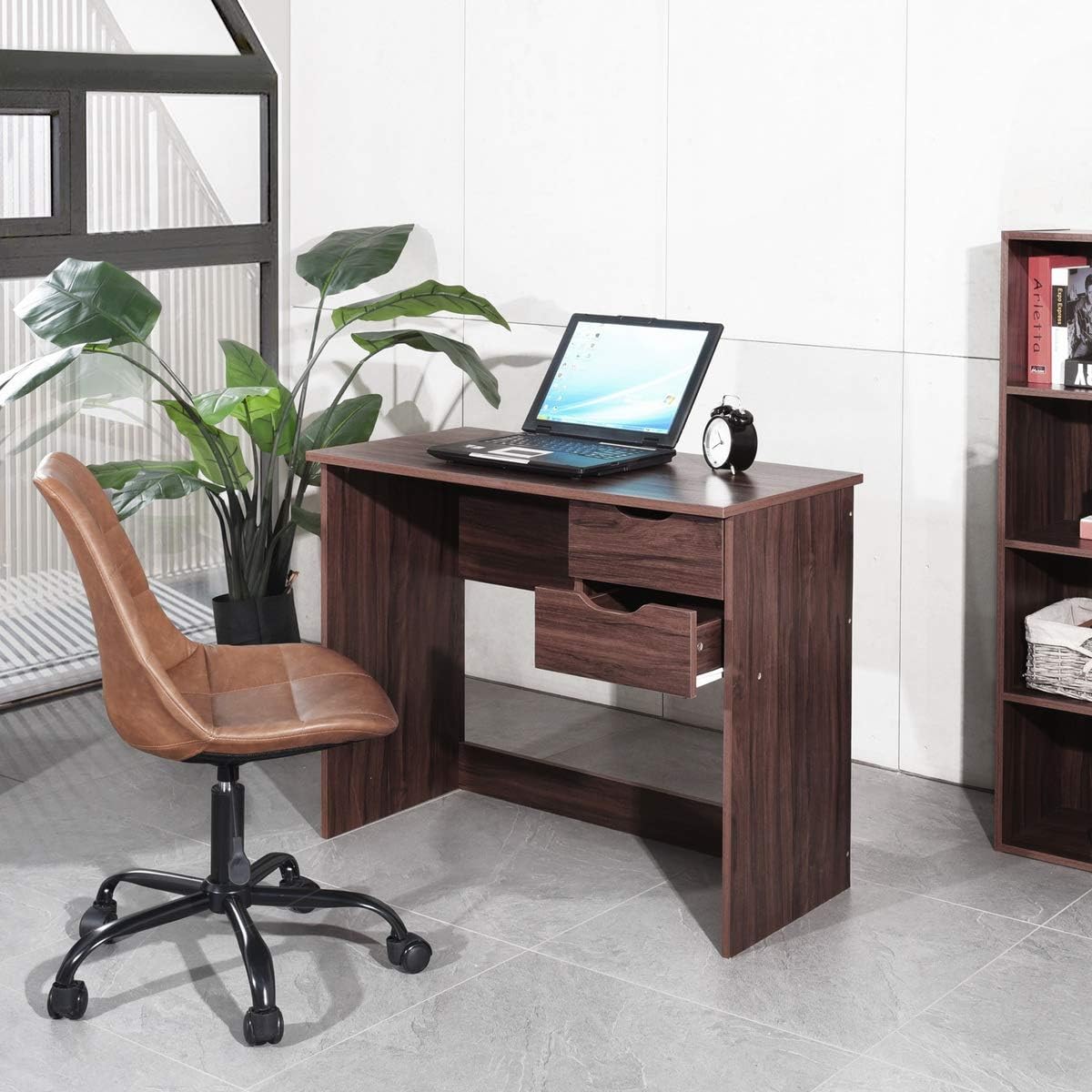 Computer Desk with Drawer 35.4 in Wood Workstation W4528
