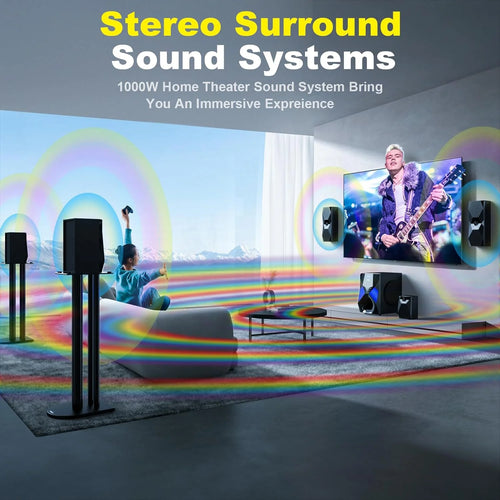 1000 Watts 5.1/2.1 Stereo Surround Sound System with 8-Inch Subwoofer Q406289