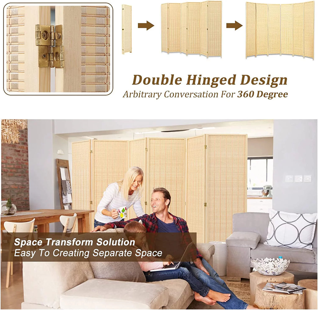 6 Panel 6ft Bamboo Room Dividers P518570