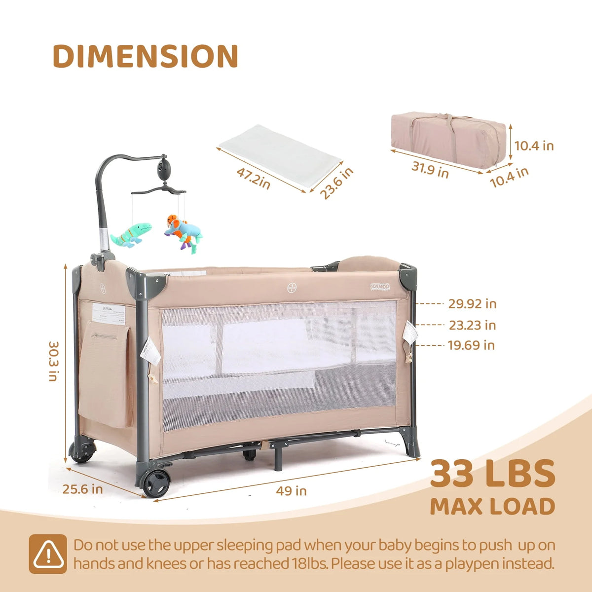 Folding Bedside Bassinet Co-Sleeper U6512