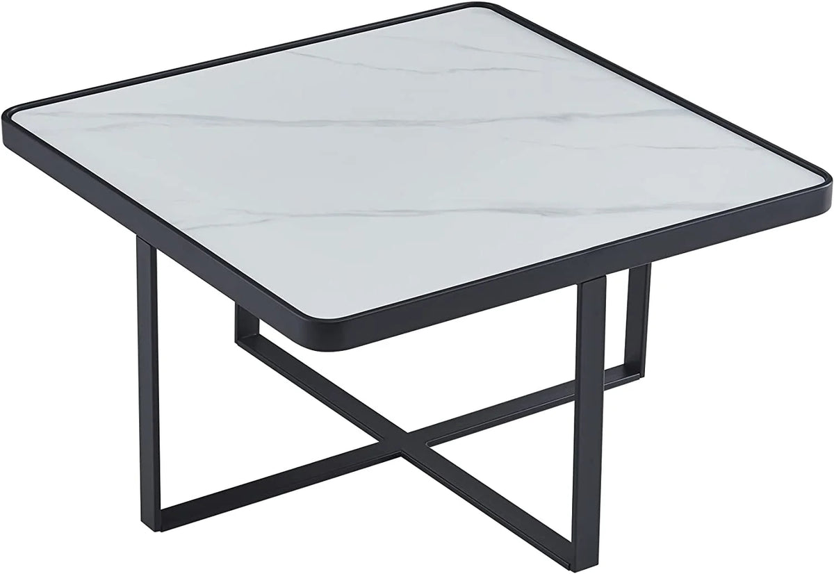 31.5 Inch Square Coffee Table with Sintered Stone Tabletop A3370