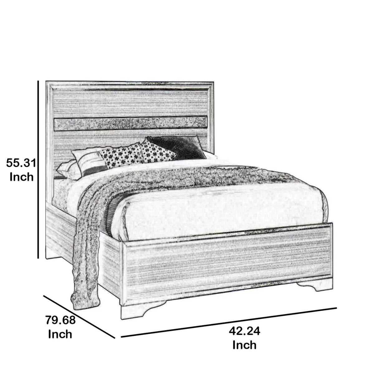 Twin Black Finish Bed V6697