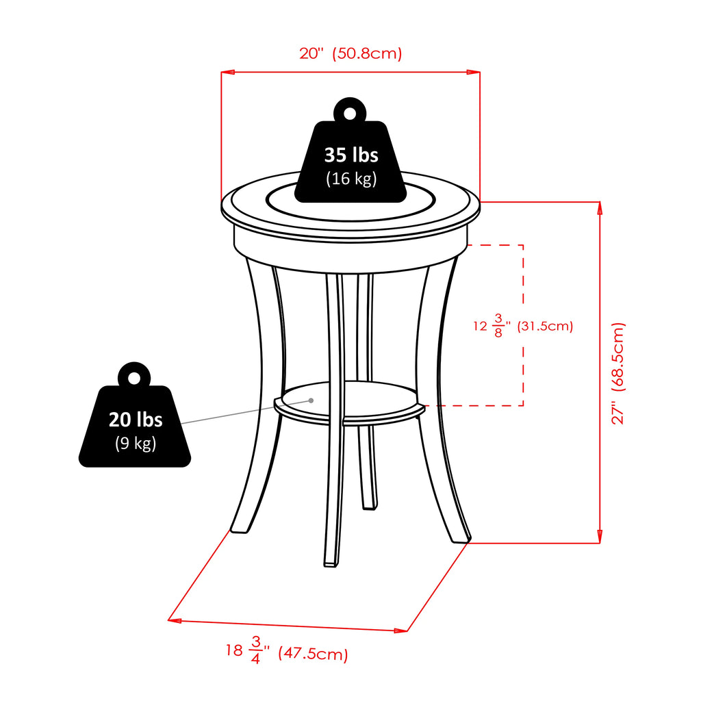 Round Accent Table with Glass Top Q912747