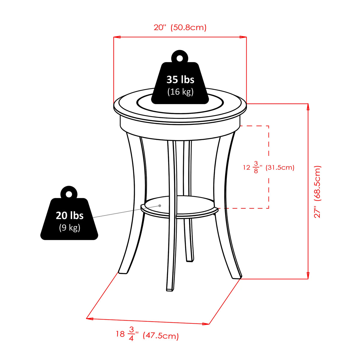 Round Accent Table with Glass Top Q912747