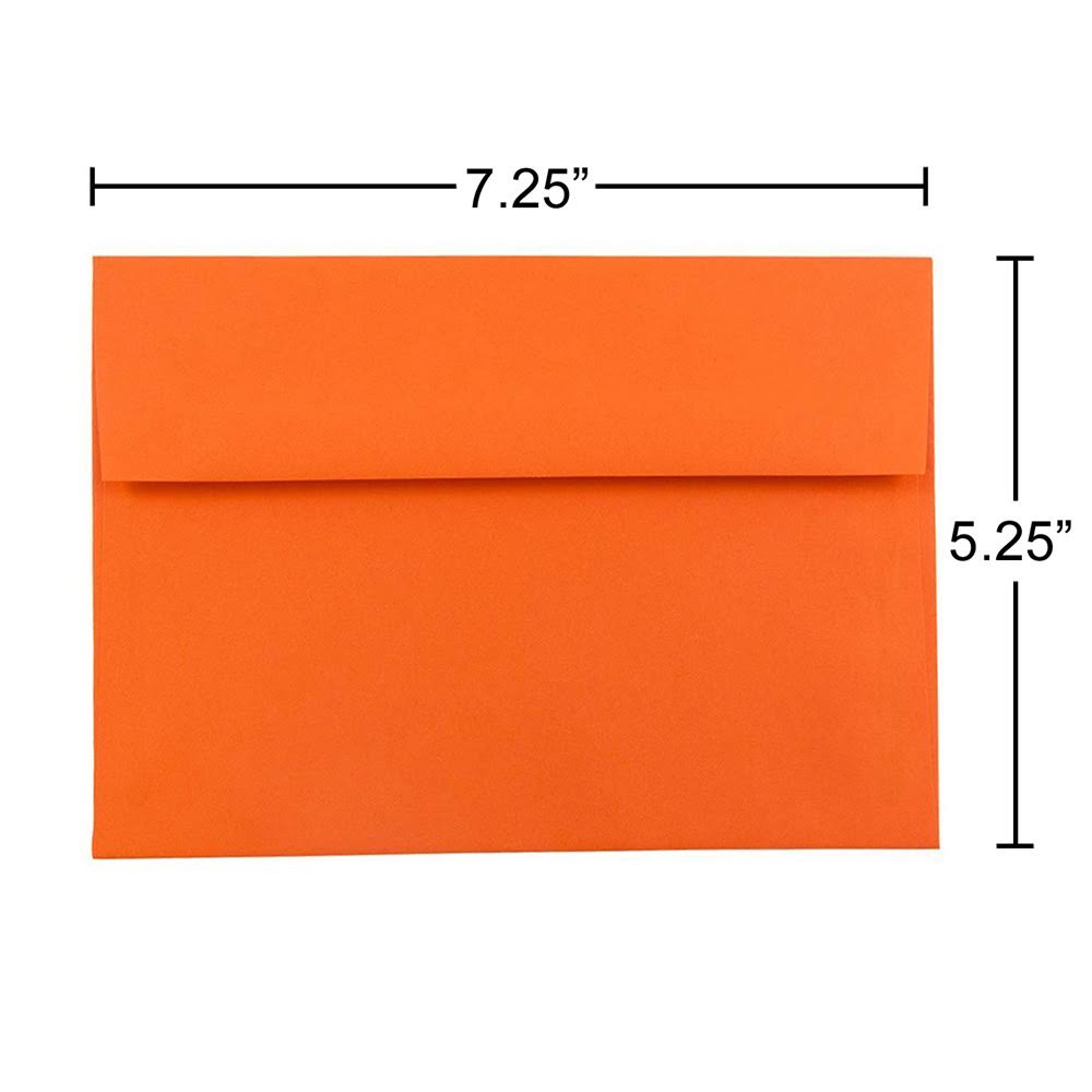 A7 Invitation Envelopes, 5.25 x 7.25, Brite Hue Orange Recycled, 1000/Carton D577