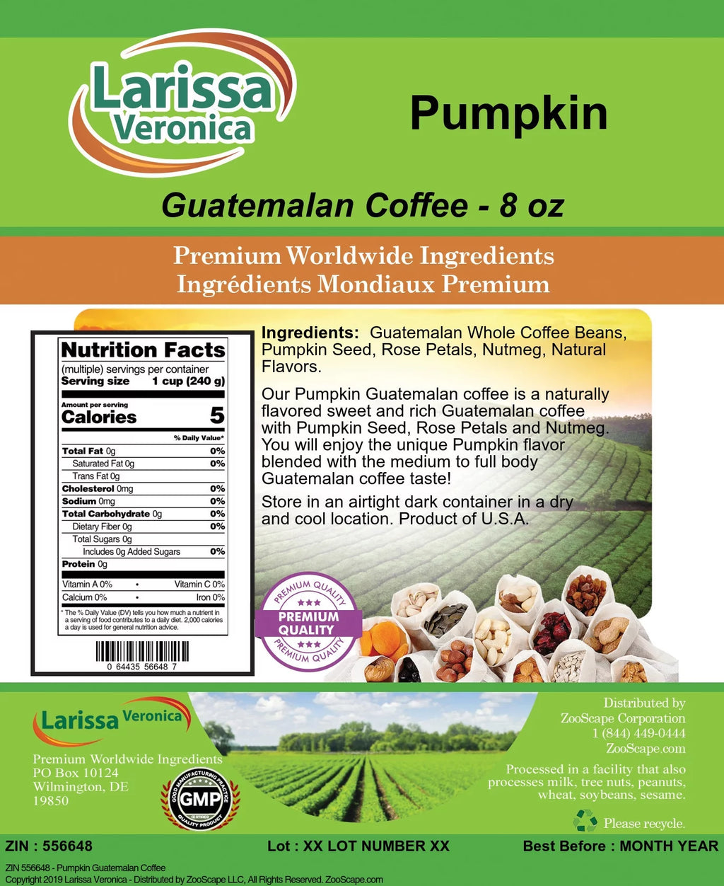Pumpkin Whole Coffee Beans 8 oz 3-Pack W20863