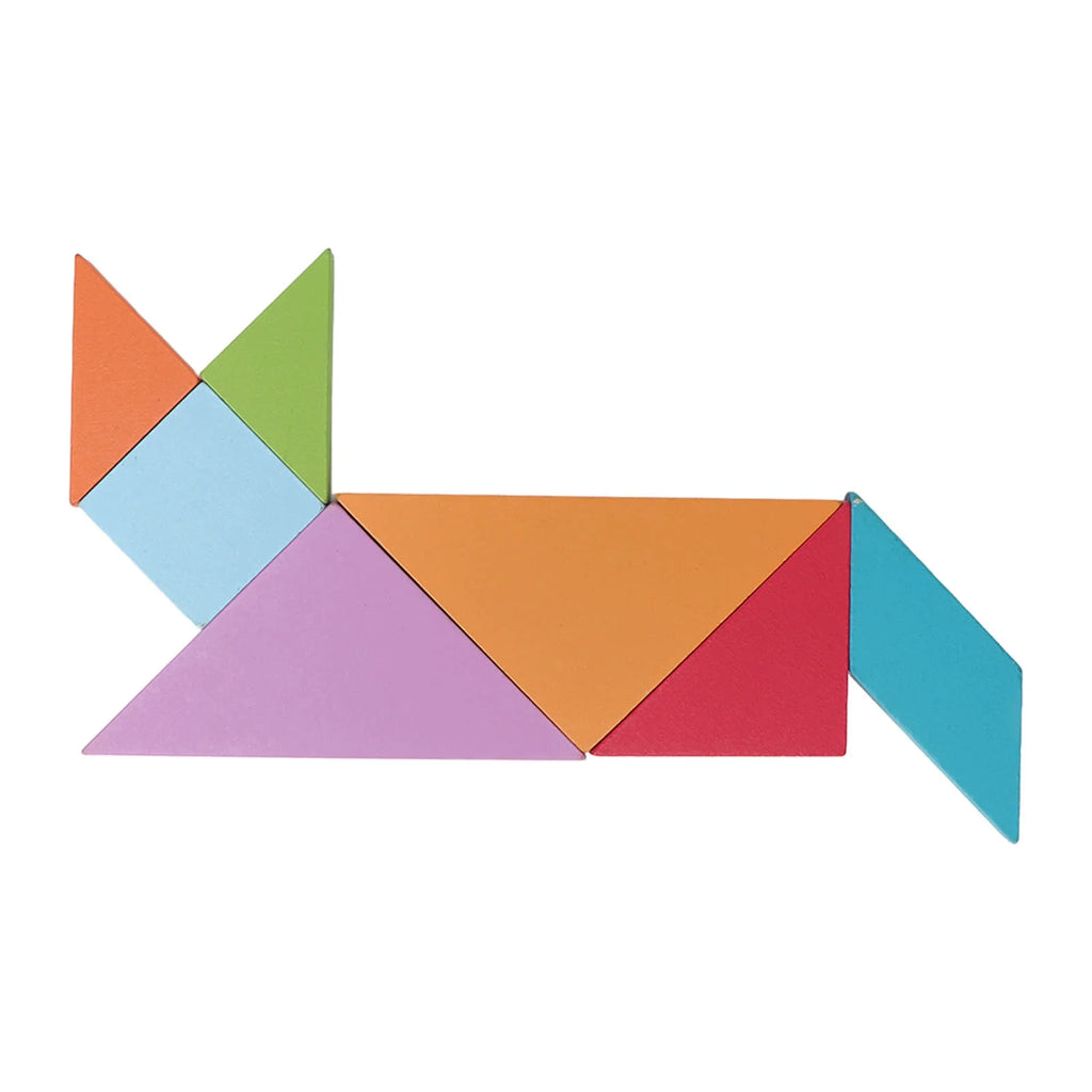 Magnetic Tangram Toys 7 Shapes Wooden Pattern Blocks Set K683