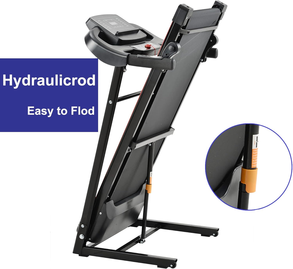 Compact Foldable Electric Treadmill with Incline and Bluetooth U52902