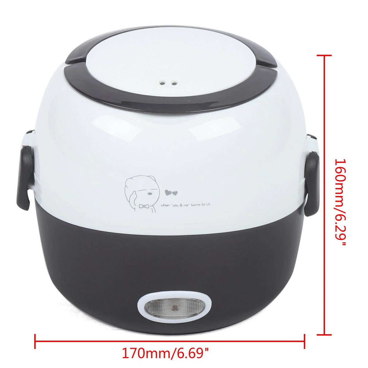 1.3L Electric Lunch Box Food Heater with 2 Stainless Steel Bowls F51594