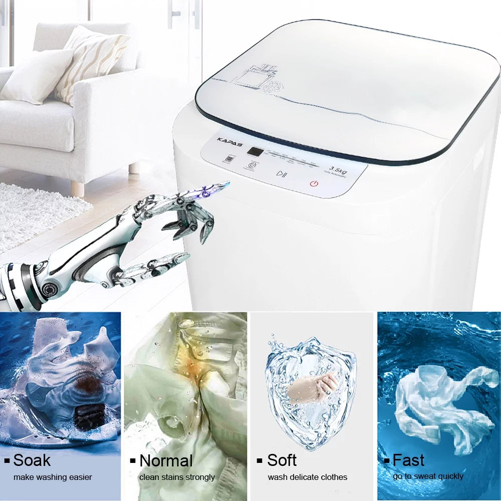Fully Automatic 2-in-1 Washer & Dryer Machine 8 lbs. Capacity White V724652