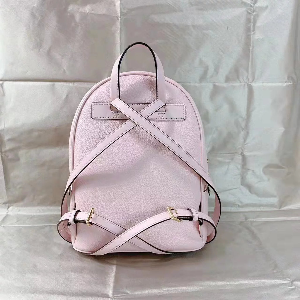 Powder Blush Pink Pebbled Leather Backpack T286544