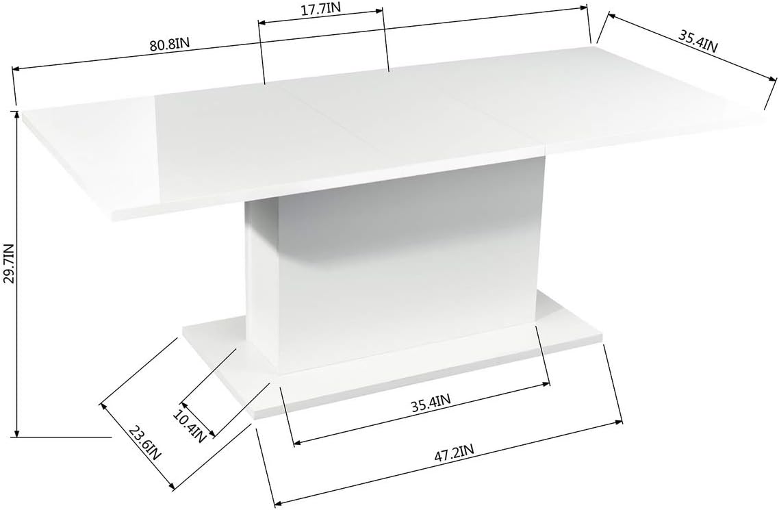 Gloss White Extensible Wooden Dining Table V951