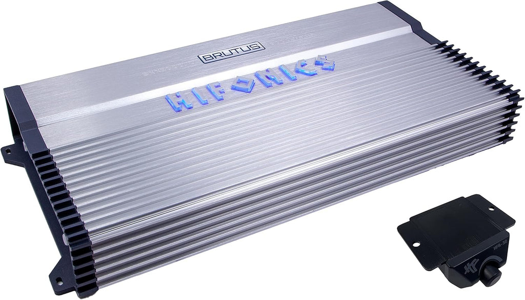 6000 Watt RMS 1-Channel D Class Car Audio Amplifier with Blue 0 Gauge Installation Kit Bundle Y32546