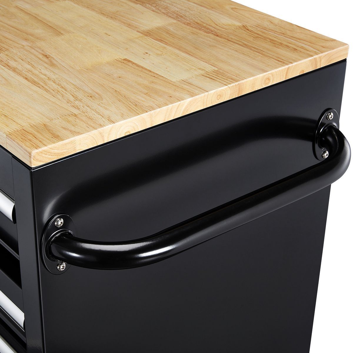 Black 9-Drawer Mobile Storage Cabinet with Solid Wood Top Q37203