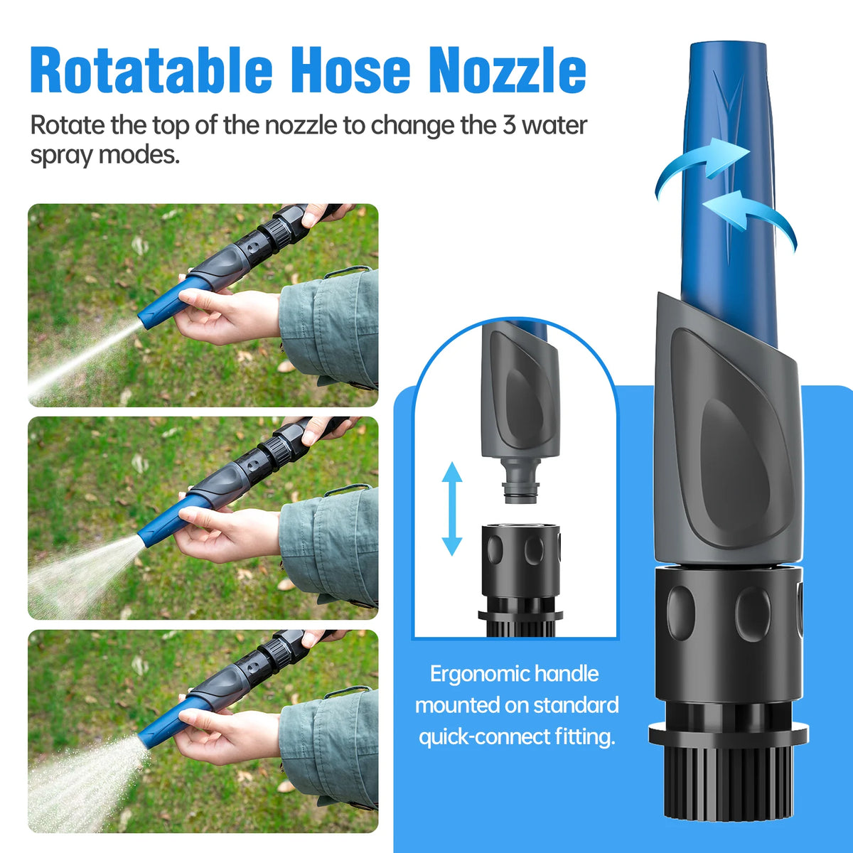 100ft x 5/8 Heavy Duty Garden Hose with Nozzle E966