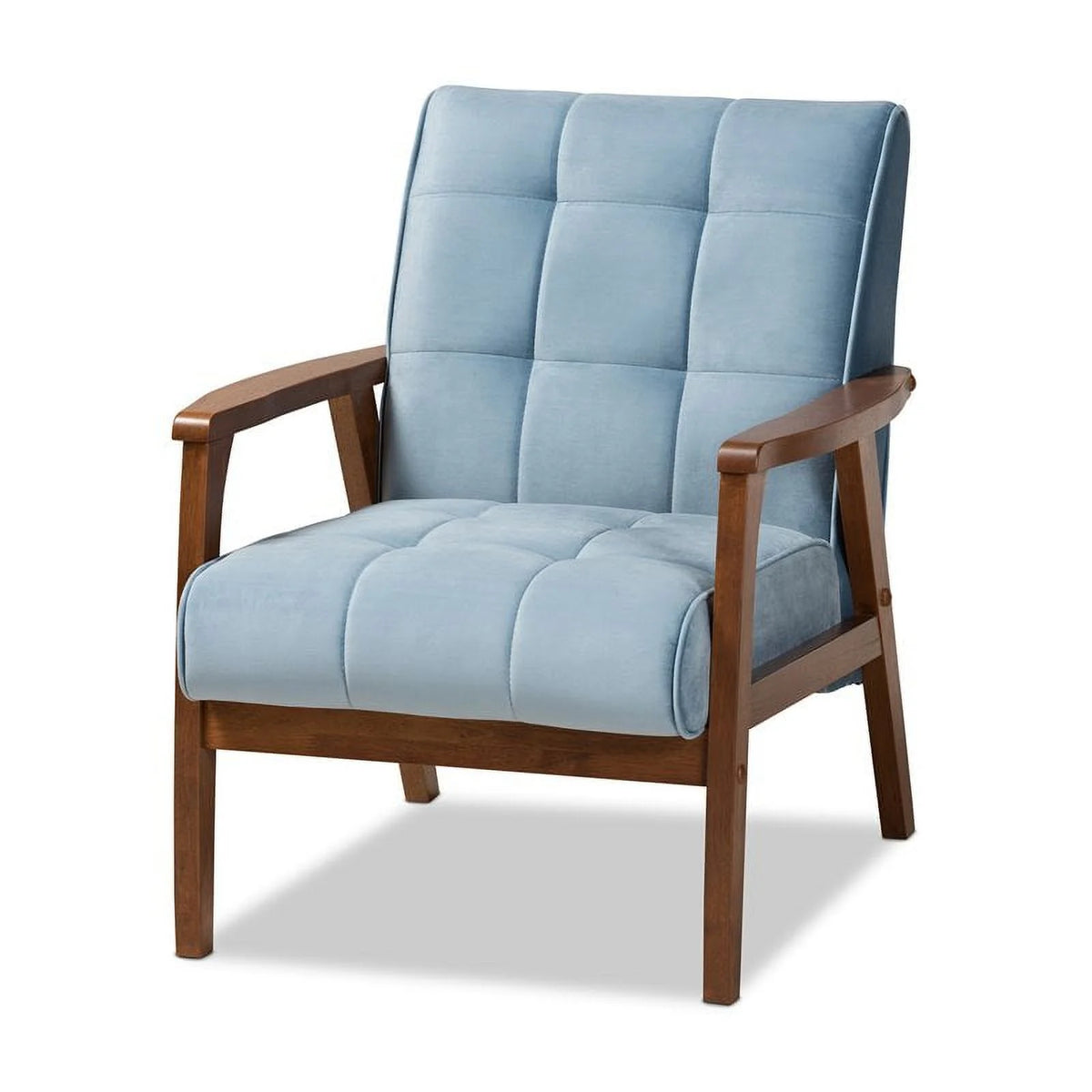 Light Blue Velvet Upholstered Wood 3-Piece Living Room Set O98288