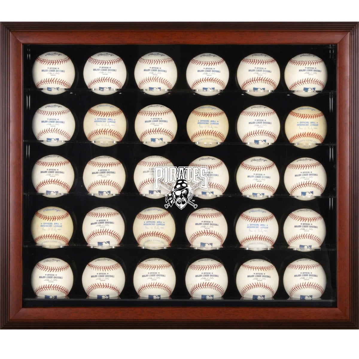Mahogany Framed 30-Ball Display Case X91809