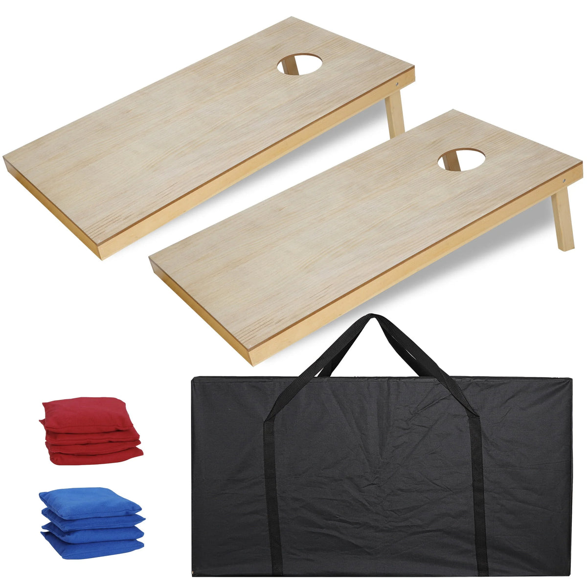 Wooden Cornhole Game Set with 8 Bean Bags & Carrying Case B334