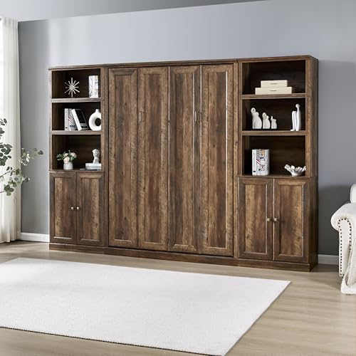 Queen Wooden Murphy Bed, Folding Wall Bed H6994