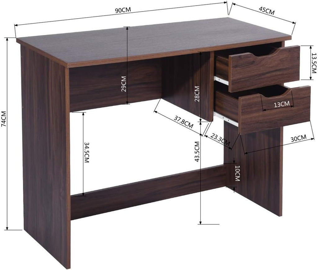 Computer Desk with Drawer 35.4 in Wood Workstation W4528