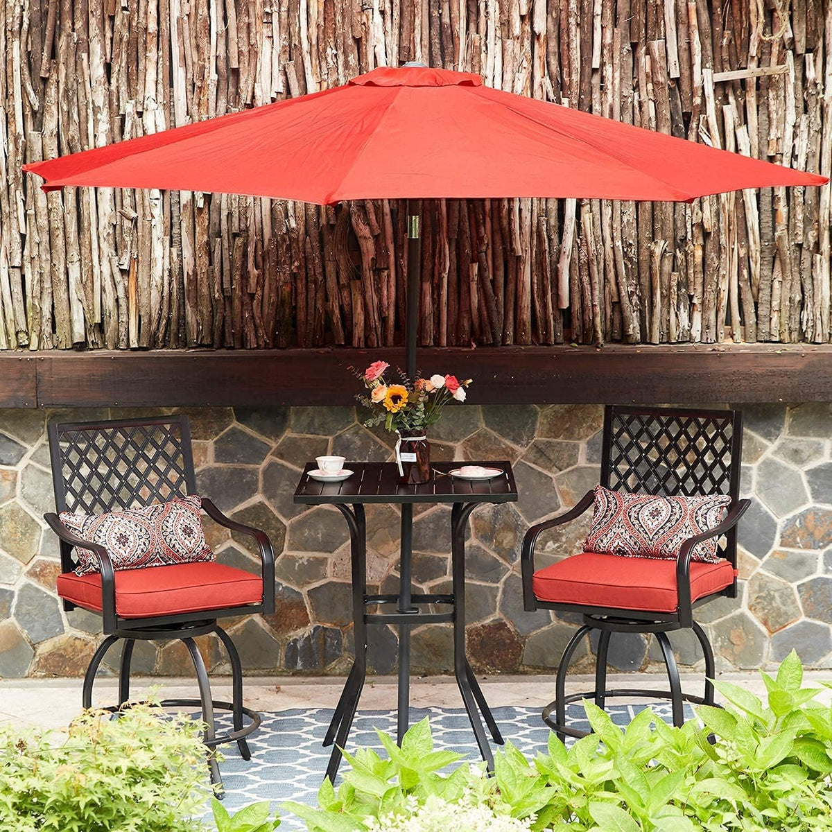 Square Metal Bar Height Cafe Bistro Table Y632242