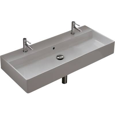 Ceramic Wall Mounted Bathroom Sink White Q87903