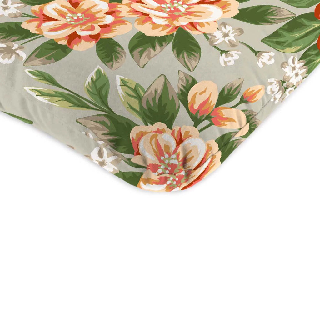 45" x 22" Cedar Grey Floral Rectangular Outdoor Chair Cushion with Ties and Hanger Loop F12319