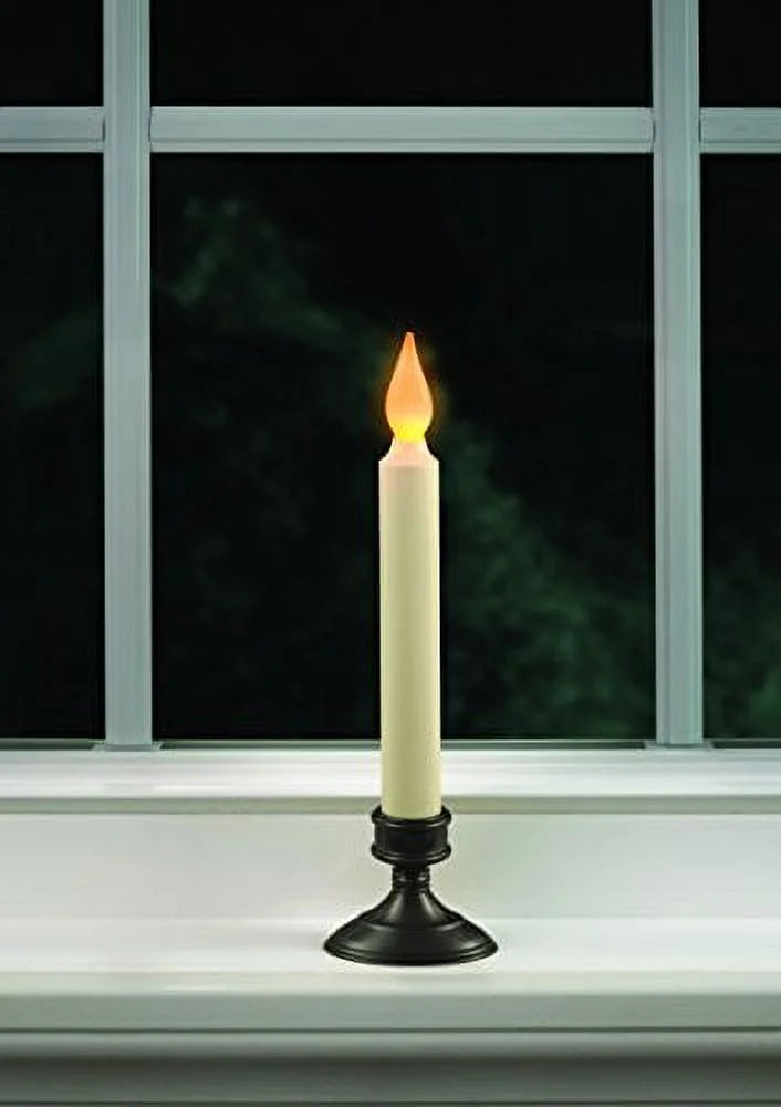Battery Operated LED Window Candle with Dusk to Dawn Light Sensor, Amber Flicker Flame, 4 Pack G994375