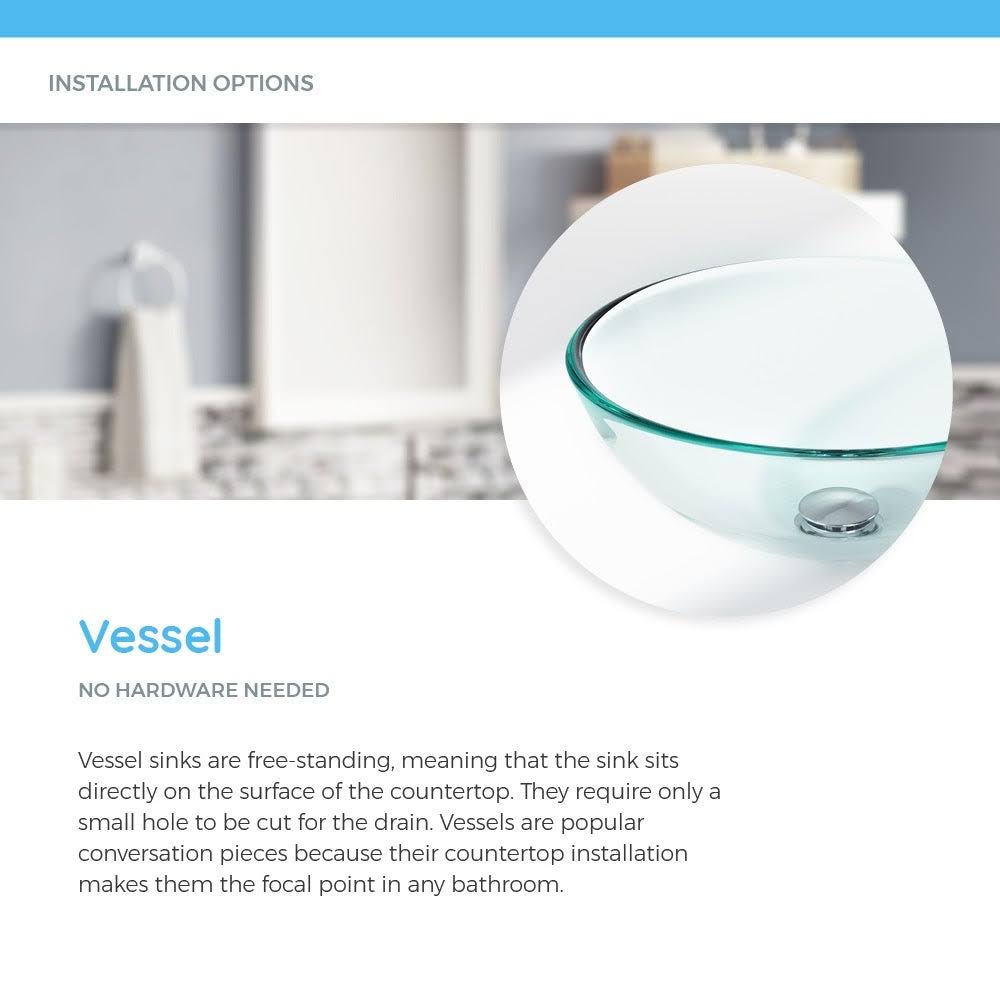 Vessel Sink Ensemble with Brushed Nickel Finish Faucet, Pop-Up Drain, and Sink Ring M16177