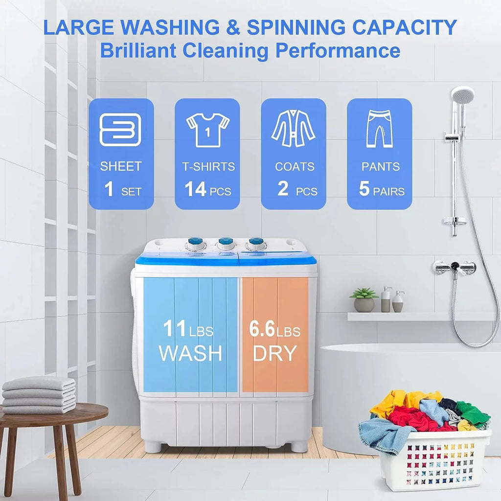 Portable 17.6lbs Twin Tub Washing Machine T72511