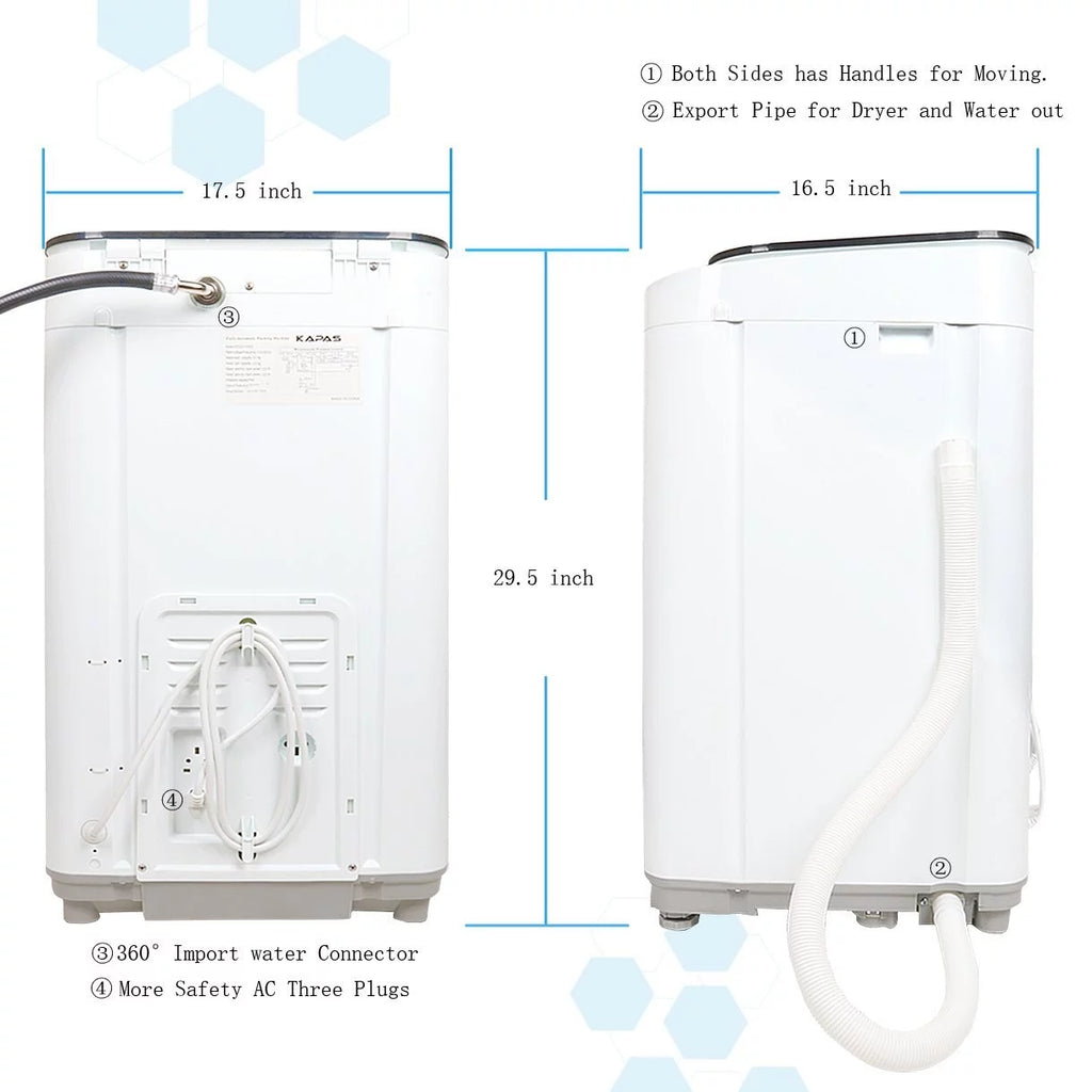Fully Automatic 2-in-1 Washer & Dryer Machine 8 lbs. Capacity White V724652