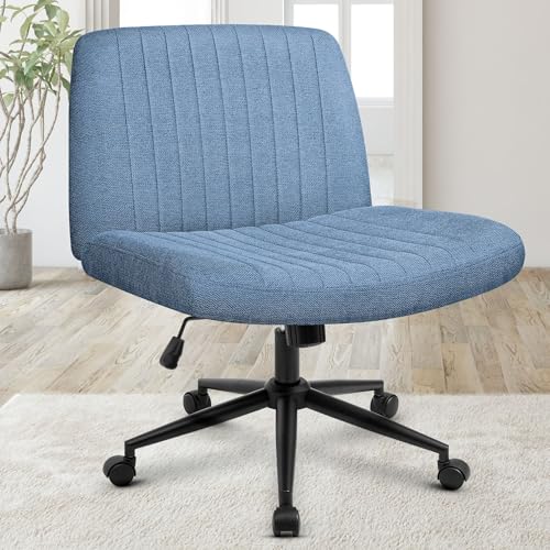 Beige Armless Adjustable Swivel Cross Legged Chair P132