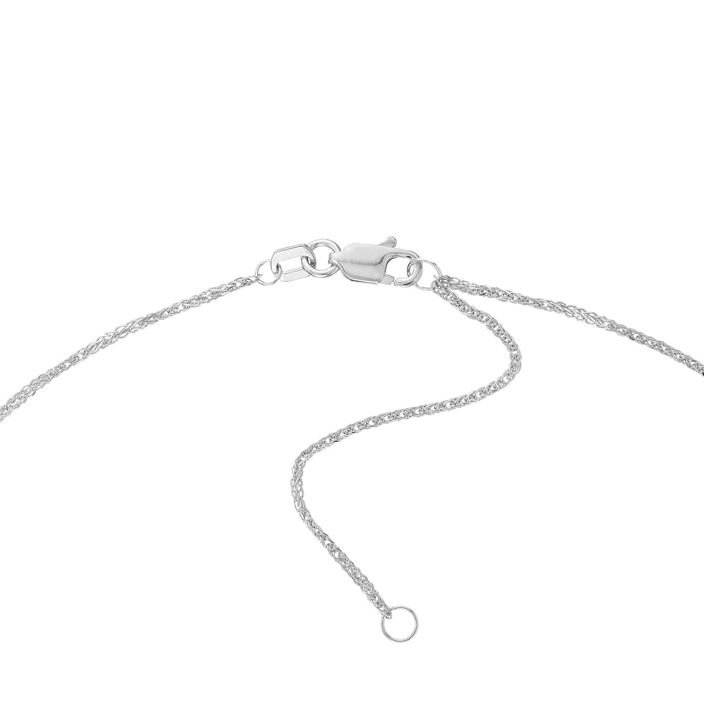 14K White Gold 18" 1.15mm Adjustable Square Wheat Chain Necklace K83778