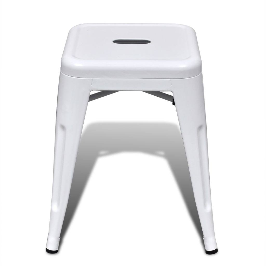 2 Pcs Stackable Metal Black Stools Y6053