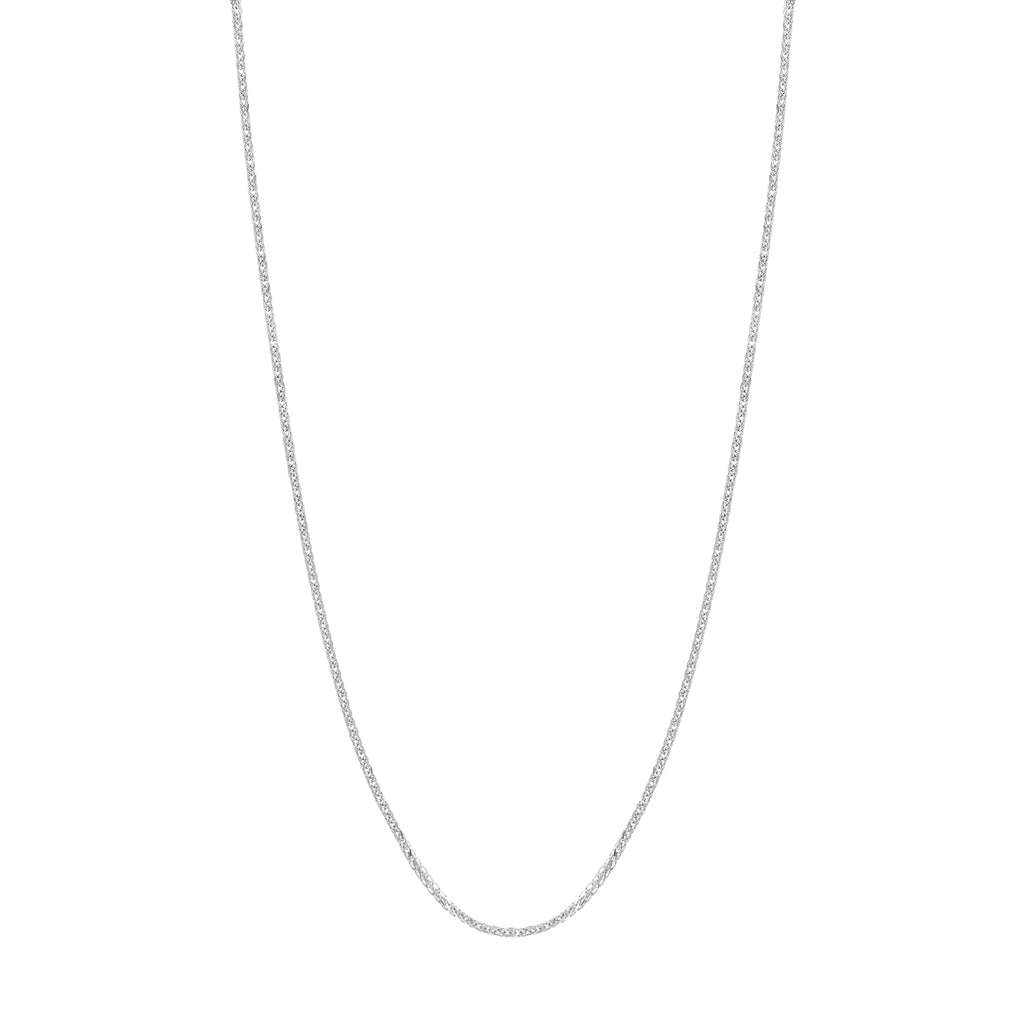 14K White Gold 18" 1.15mm Adjustable Square Wheat Chain Necklace K83778