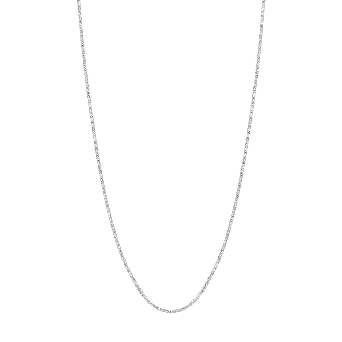14K White Gold 18" 1.15mm Adjustable Square Wheat Chain Necklace K83778